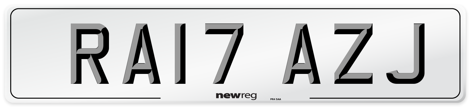 RA17 AZJ Number Plate from New Reg
